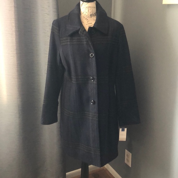 NWT Croft & barrow medium wool plaid coat - Picture 2 of 12
